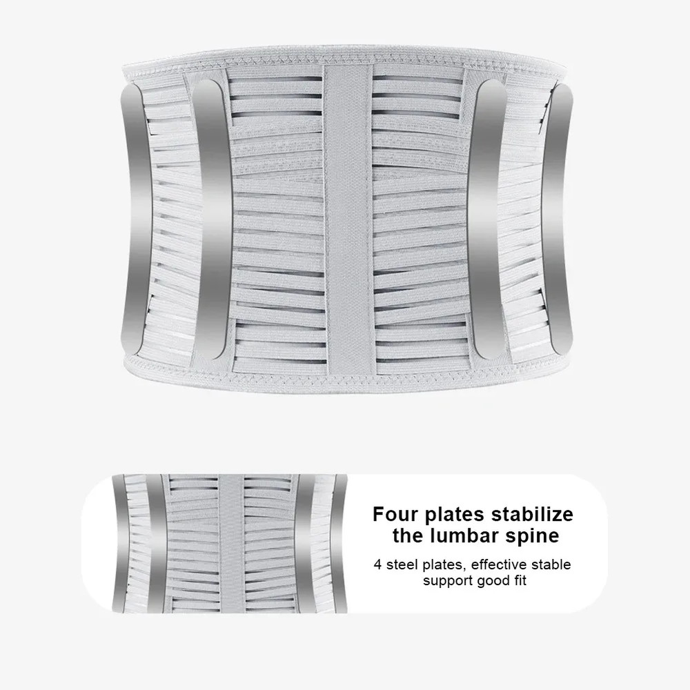 Ergonomic Back Support Belt, Spine Support Corset, Adjustable Breathable Waist Brace, Lumbar Support Belt