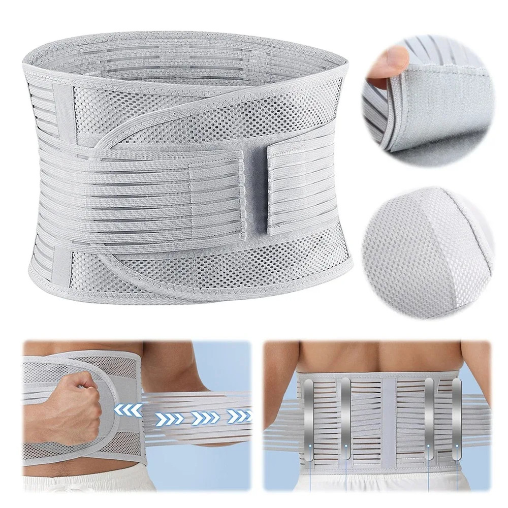Ergonomic Back Support Belt, Spine Support Corset, Adjustable Breathable Waist Brace, Lumbar Support Belt