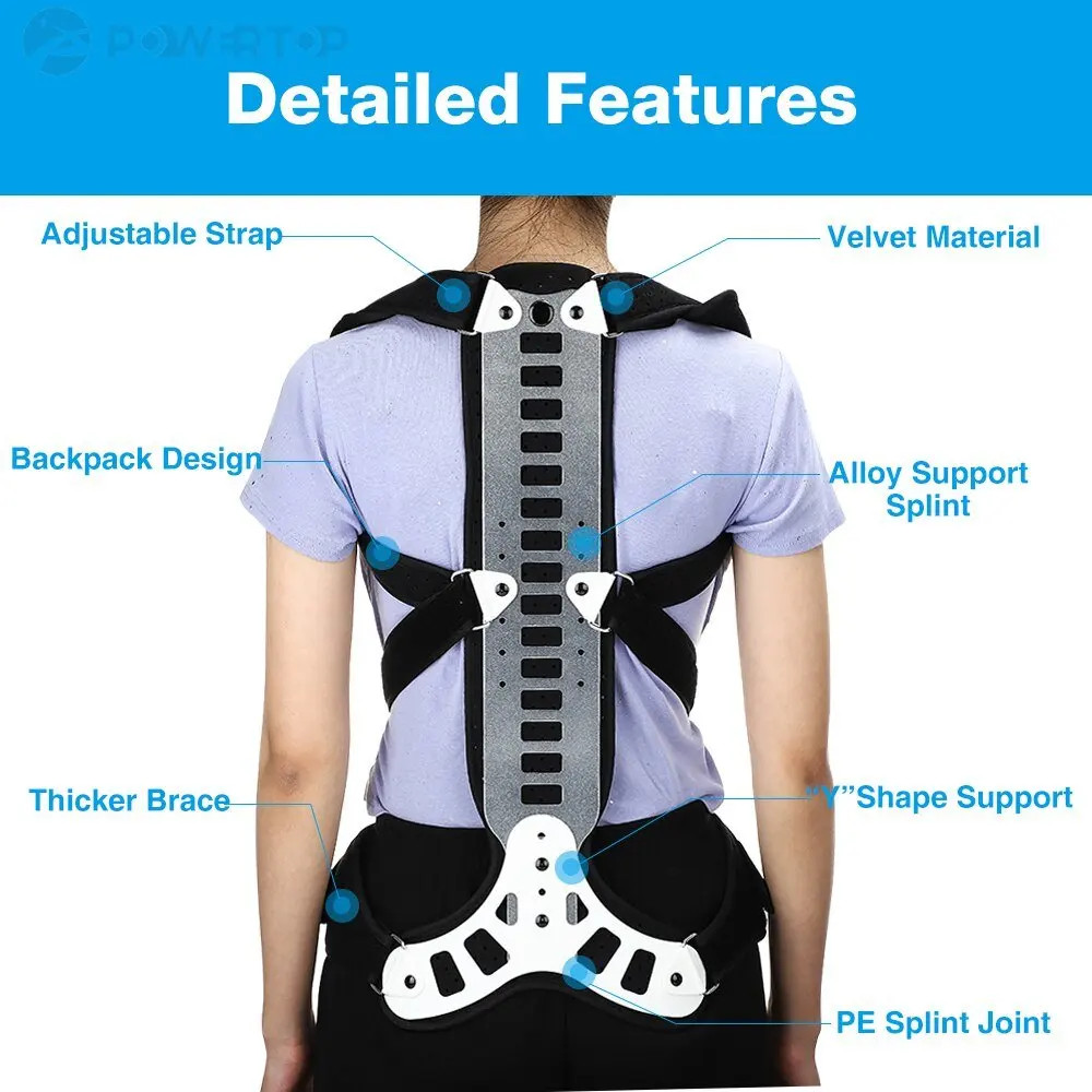 Shoulder Waist Back Posture Corrector Spine Support Brace Belt Humpback Correction Standing Sitting 1
