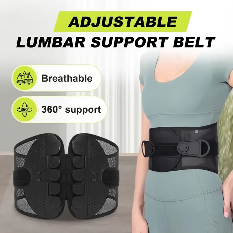 Lumbar Corrector Unisex Belt Comfortable Breathable, Waist Support for Sciatica, Herniated Disc, Fitness Pain Relief