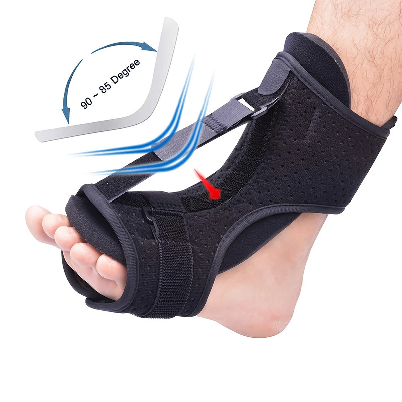 Plantar Fasciitis Night Splint Adjustable Brace Support, Foot Drop Orthosis Stabilizer Pain Relief