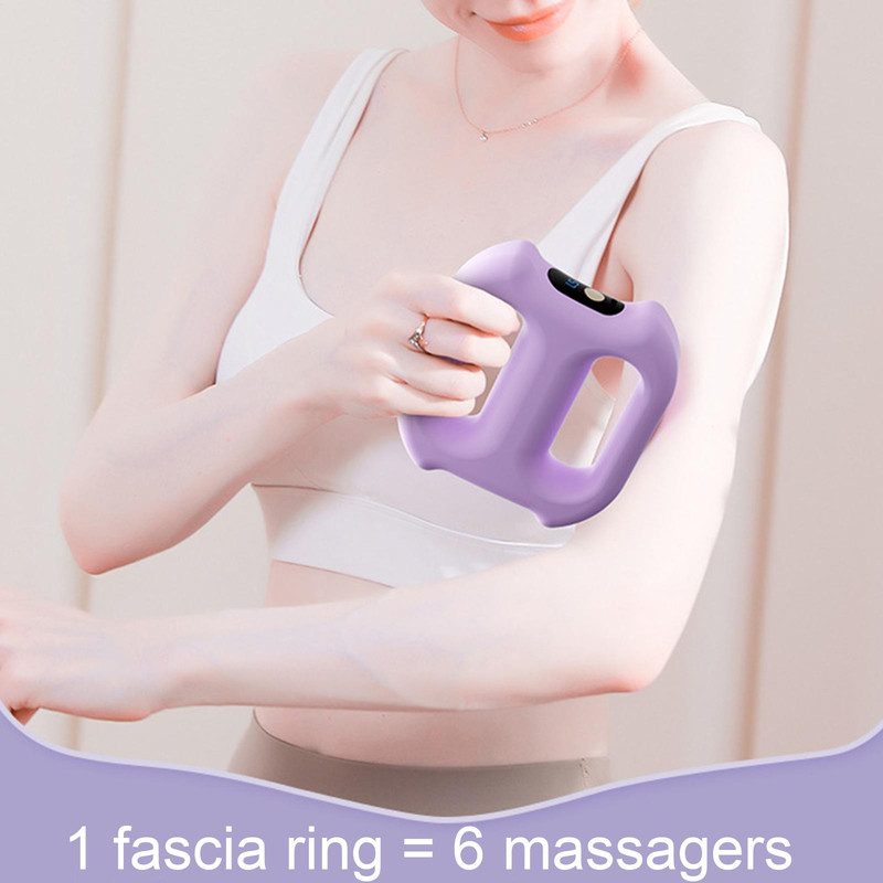 Type C Rechargeable Full Body Fascia Ring, 5-Speed Impact Silicone Ring, Ergonomic Fascia Massager with Adjustable Belt