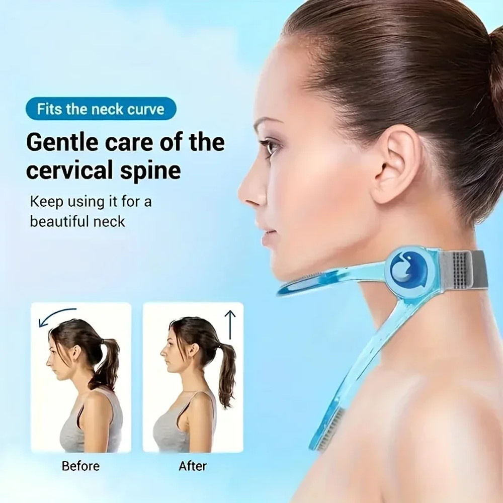 Cervical support neck brace, PP material adjustable with elastic pads anti-sagging straps improve posture