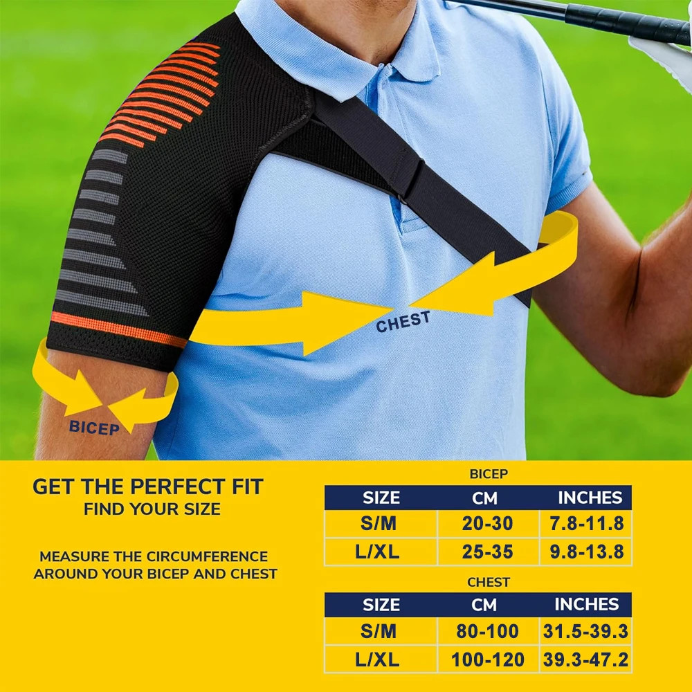 Support and Compression Sleeve AC Joint Brace, Arm Immobilizer Wrap with Stability Strap, Professional Shoulder Brace