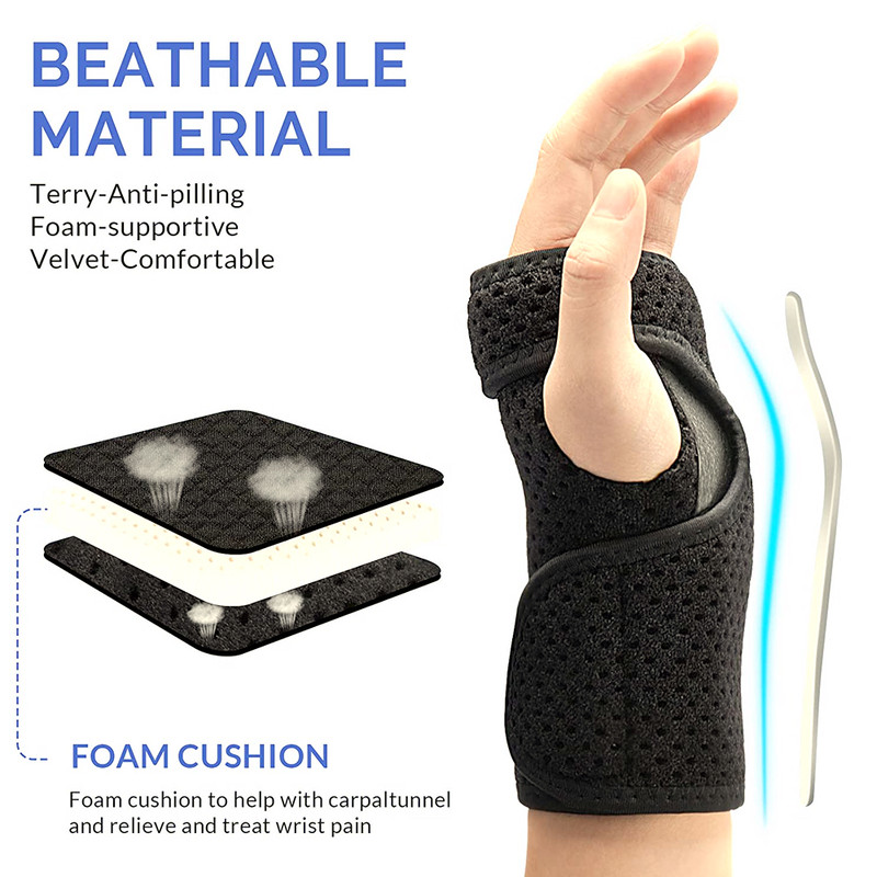 Hand Support Hand Brace, Adjustable Wrist Splint Carpal, Night Support Wrist Brace for Carpal Tunnel Relief
