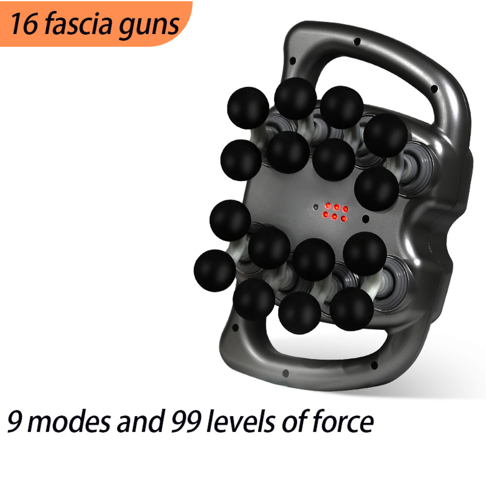 USB Charging Fascia Gun With 9 Modes 16 Massage Heads Simultaneously Massaging 99 Levels Of Force A 3