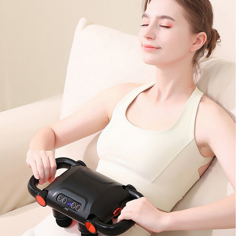 20 Levels Force Selection Massager 5 Modes USB Folding Handle 6head Fascia Gun 2