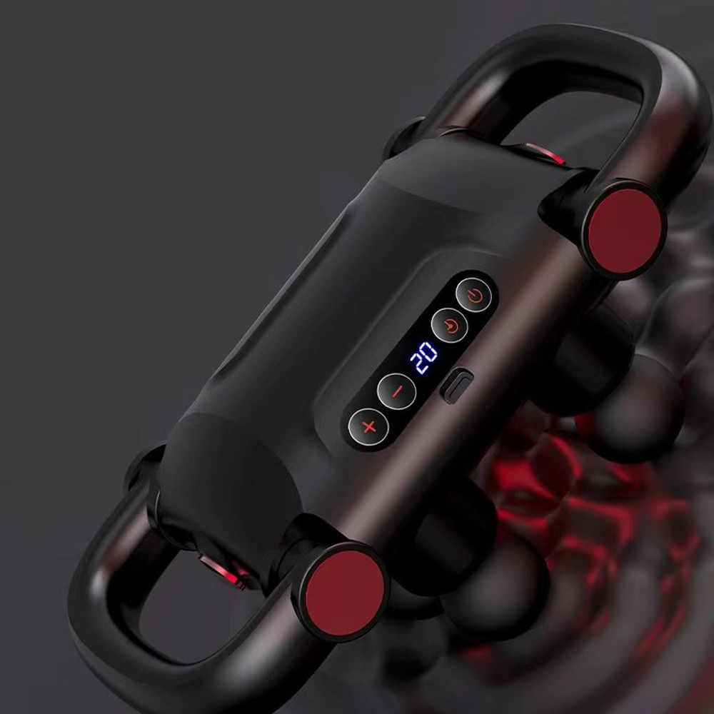 20 Levels Force Selection Massager 5 Modes USB Folding Handle 6head Fascia Gun 5