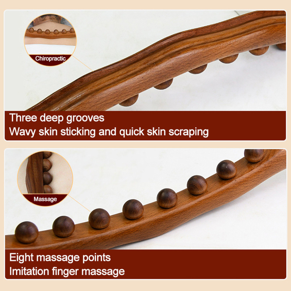 Beech Wood Scraping Stick Universal Back Needle Massage Tendons Treatment Guasha Relax Therapy Tool 4