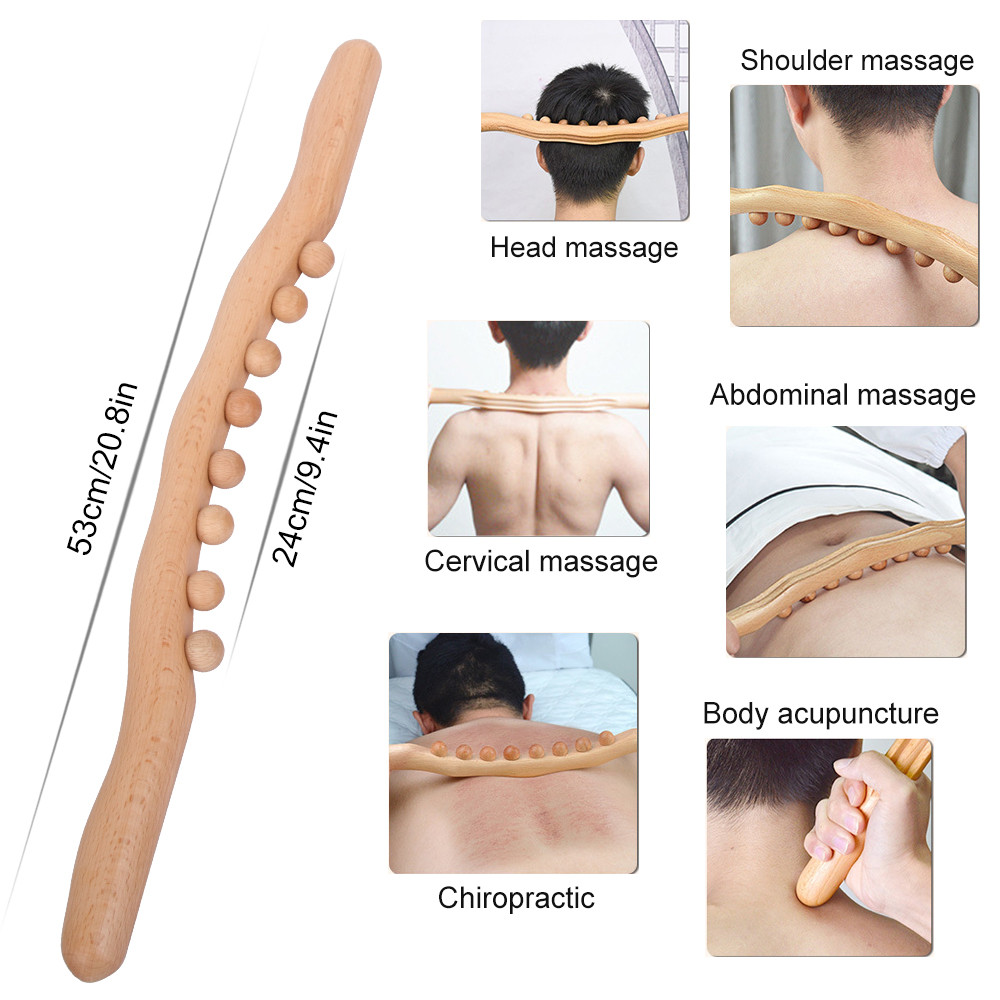 Beech Wood Scraping Stick Universal Back Needle Massage Tendons Treatment Guasha Relax Therapy Tool 6