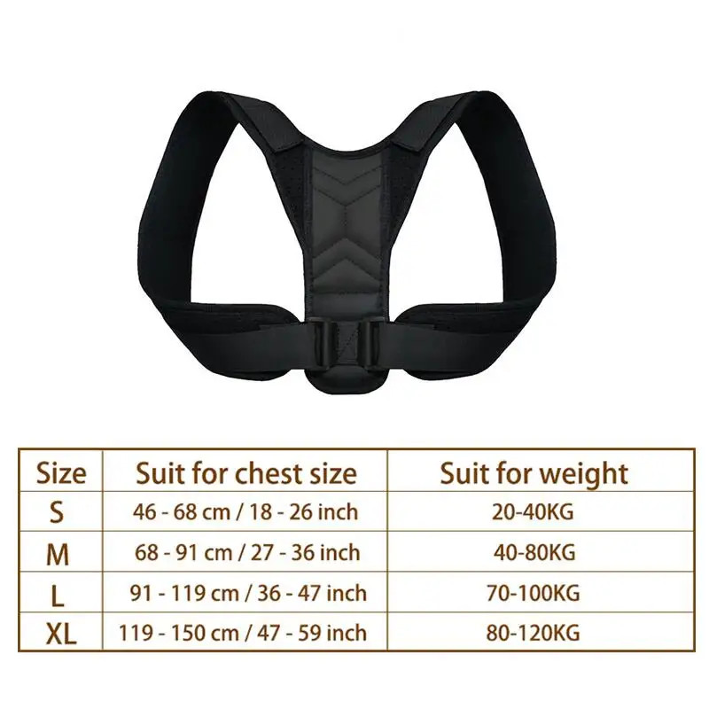 Adjustable Clavicle Spine Support Back Shoulder Posture Corrector Home Office Sport Upper Neck Brac 6