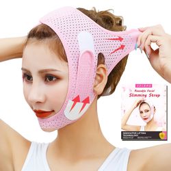 face slimming strap, double chin reducer, v shaped mask eliminator, anti wrinkle face mask, tape belt for women
