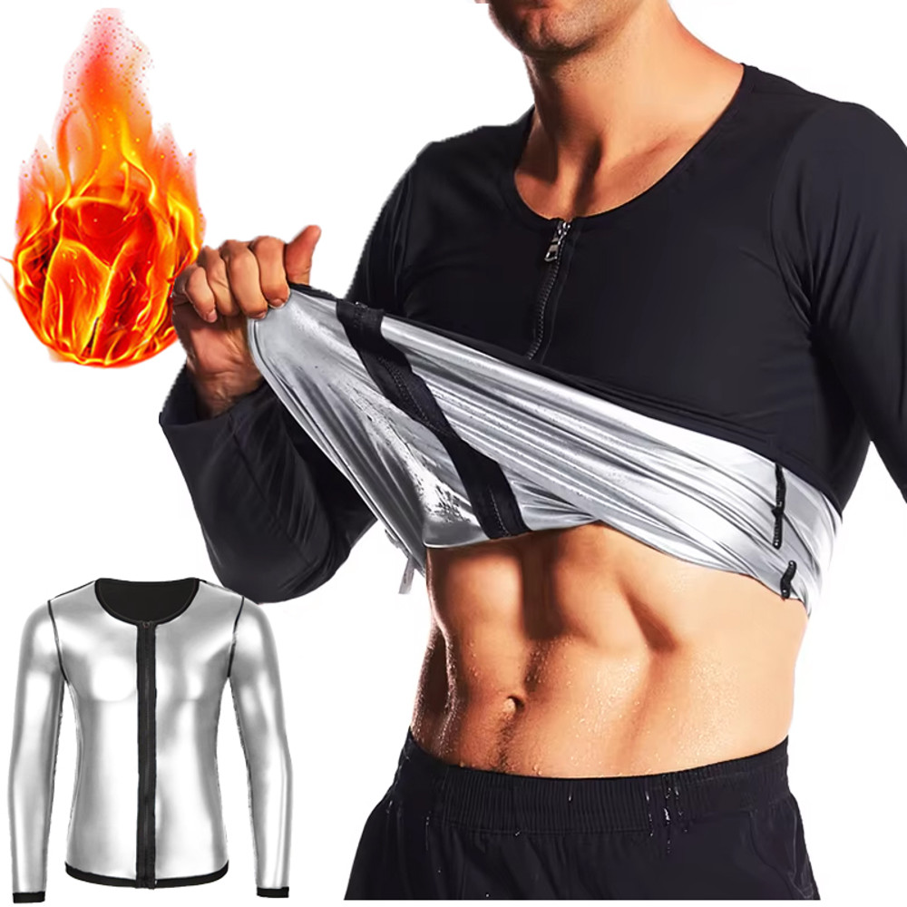 Gym Exercise Versatile Shaper Waist Trainer Mens Sauna Suit Shirt Heat Trapping Sweat Compression S 0