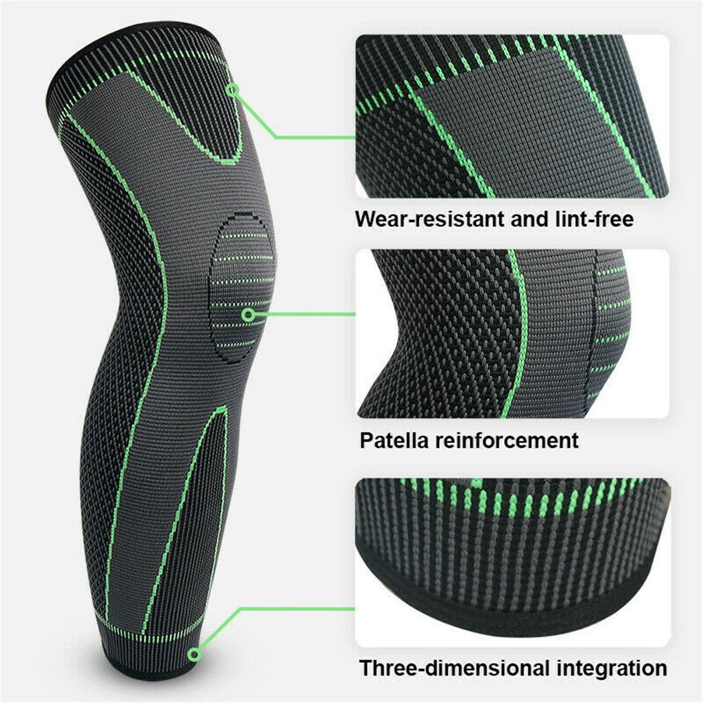 Compression Knee Support Sleeve, 1PC Long Full Legs Sleeve, Running Gym Sport Knee Pads Arthritis