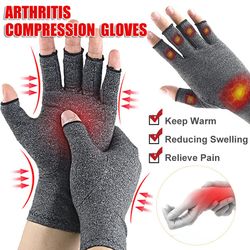 relieve hand discomfort pair, fingerless compression gloves