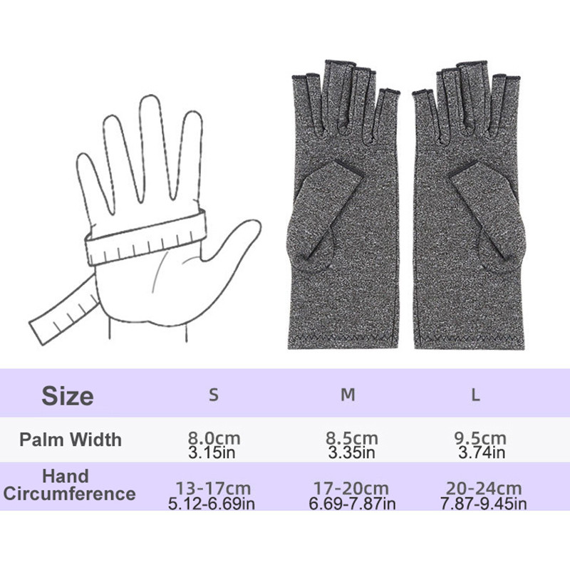 Relieve Hand Discomfort Pair, Fingerless Compression Gloves