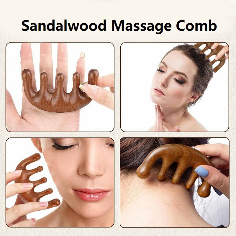 Wooden Massage Comb, Wood Massager, Scalp Head Oil Massager, Scalp Hair Comb