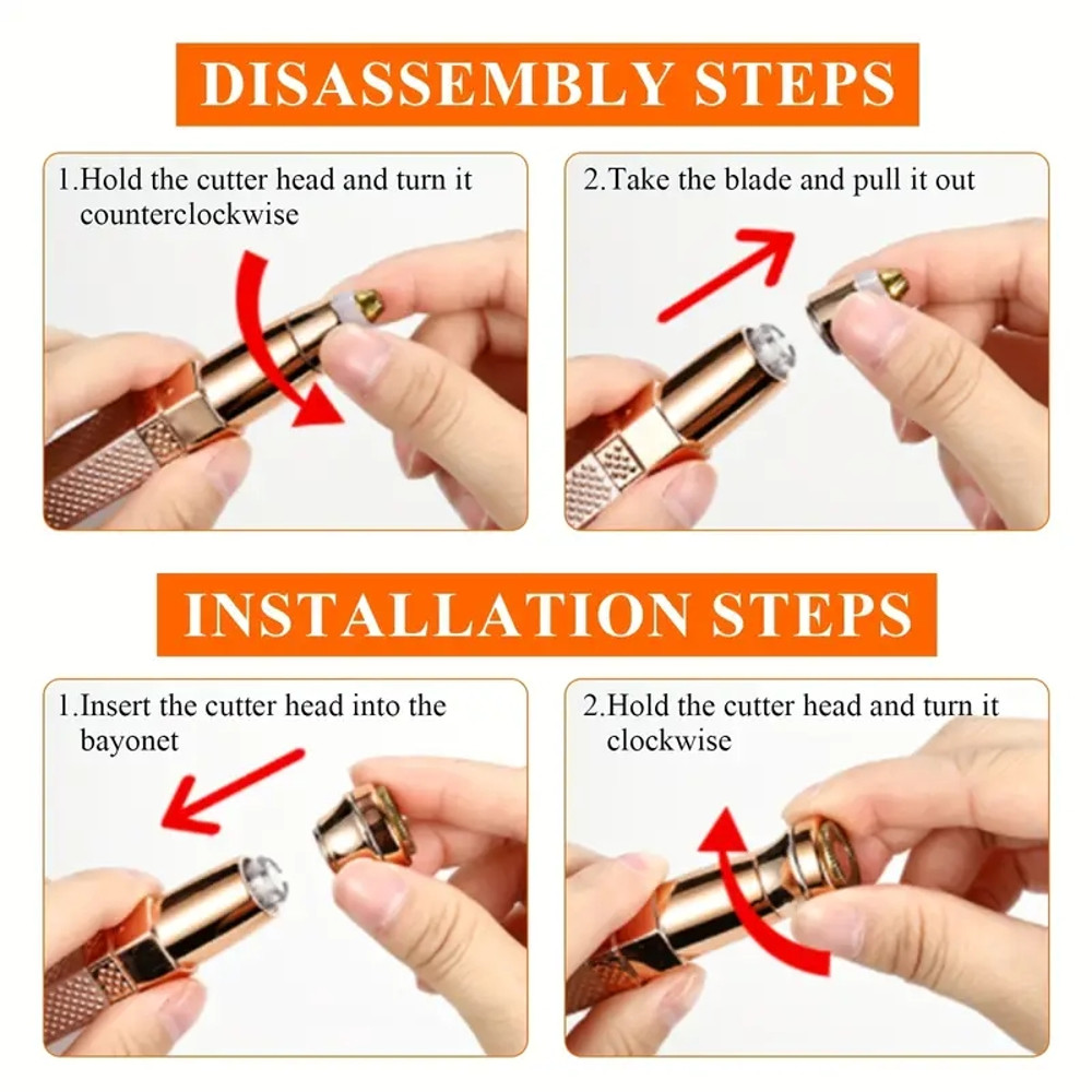 LED Light 2in1 Eyebrow Razor 1pc Rechargeable Hair Shaver To Remove Facial Hair Eyebrows Lips 4