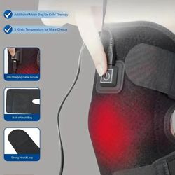 heated knee brace support, electric knee heating pad for arthritis, cold leg warmer