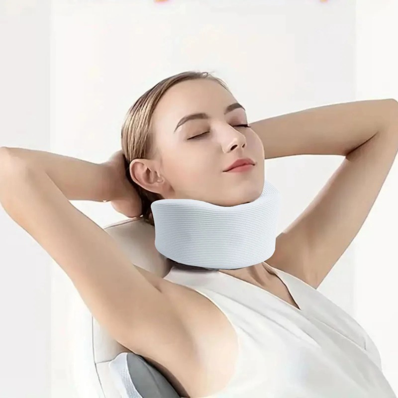 Foam-filled Cervical Support, Adjustable Neck Brace, Traction Device for Neck Stabilization & Pressure Relief