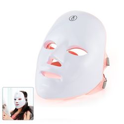 photon facial neck skin tighten device, wireless 7 colors led face beauty machine, rejuvenation neck mask