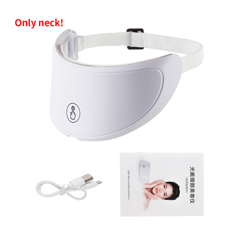 Photon Facial Neck Skin Tighten Device, Wireless 7 Colors LED Face Beauty Machine, Rejuvenation Neck Mask