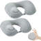 Portable Inflatable Flocking Neck Pillow, Self-Fill & Foldable, Ideal For Outdoor Travel Business Trips Camping