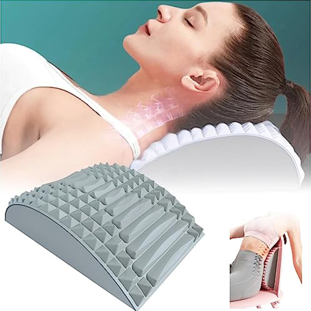 Neck Lumbar Back Stretcher Pillow, Waist Support Massager for Back, Herniated Disc Relief
