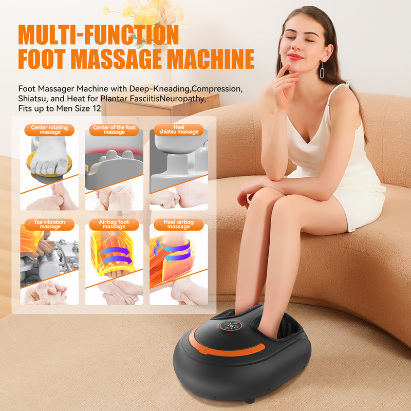 Rhythmic Foot Massager Roller, Full Wrap Airbag, Intelligent Hand Control, Kneading Massage, Four Modes, Five Strength