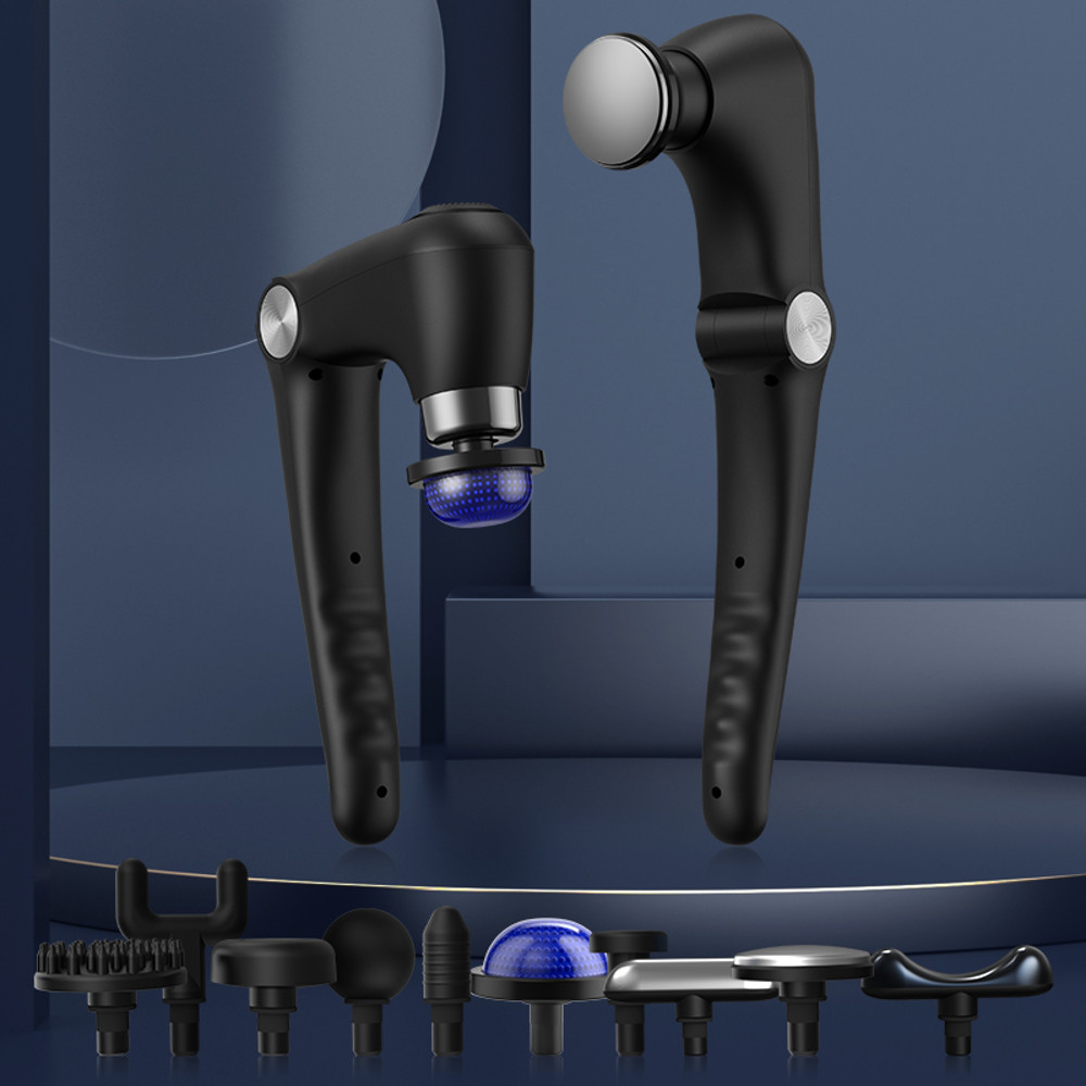 Deep Tissue Massage Gun, Foldable Portable Percussion Massager, Adjustable Heat Cold Head for Muscle, Neck, Body