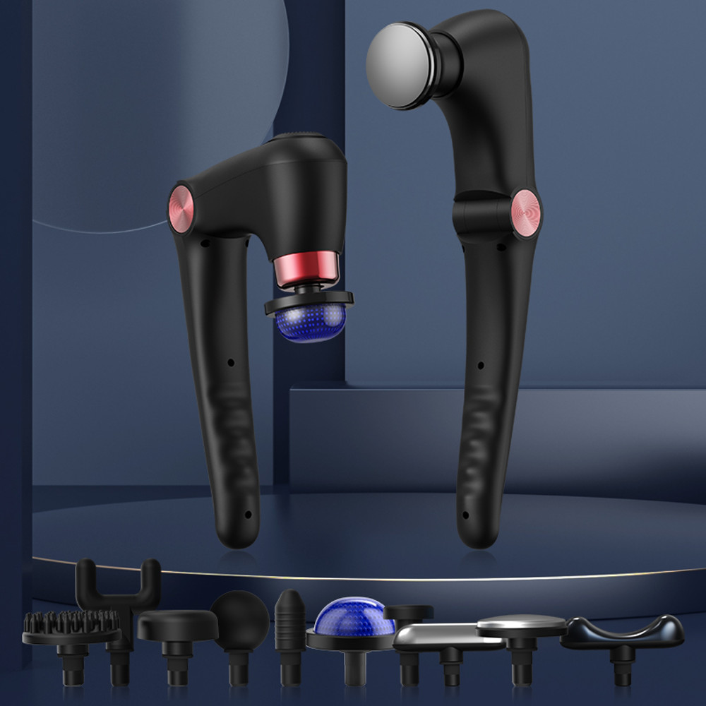 Deep Tissue Massage Gun, Foldable Portable Percussion Massager, Adjustable Heat Cold Head for Muscle, Neck, Body