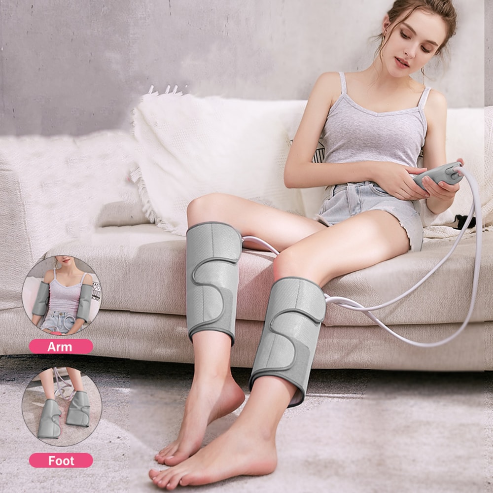 Air Compression Calf Massager with Handheld Controller, Leg Massager for Circulation, Pain Relief for Edema, Muscle