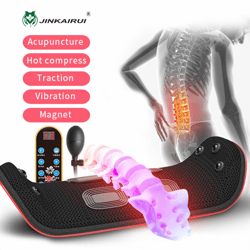 waist lumbar comfort care, portable high frequency vibration, traction ems waist massager with heating, pneumatic