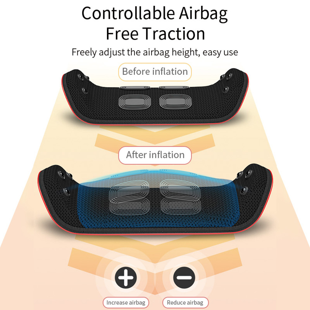 Waist Lumbar Comfort Care, Portable High Frequency Vibration, Traction EMS Waist Massager with Heating, Pneumatic