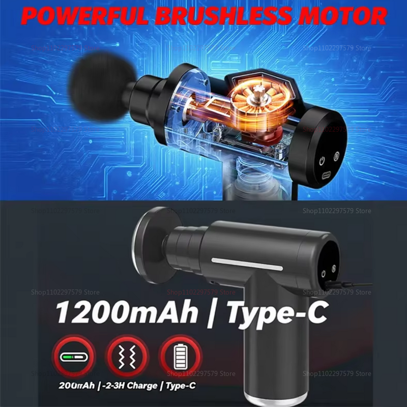 Muscle Fascia Gun Professional Fitness, Mini Portable Hot and Cold Compress, Small Electric Shock Gun Muscle Relaxer