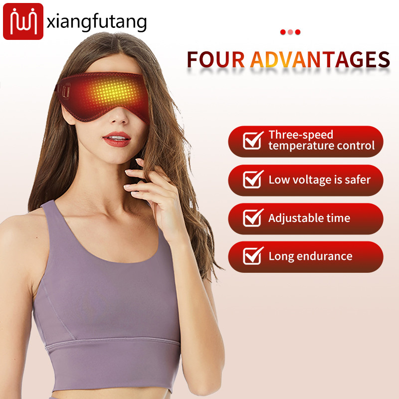 Eye Mask for Dry Eyes, Heated Eye Mask, Warm Compress, 3 Heat Levels Hot Compress, Heating Pad for Sleep, Dark Circles