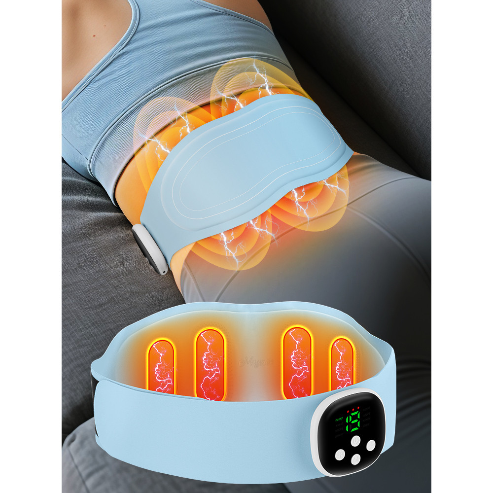 Lower Back Toning Belt Electric Waist Massager Muscle Relax Hot Compress Vibration Belly Exercise U 0