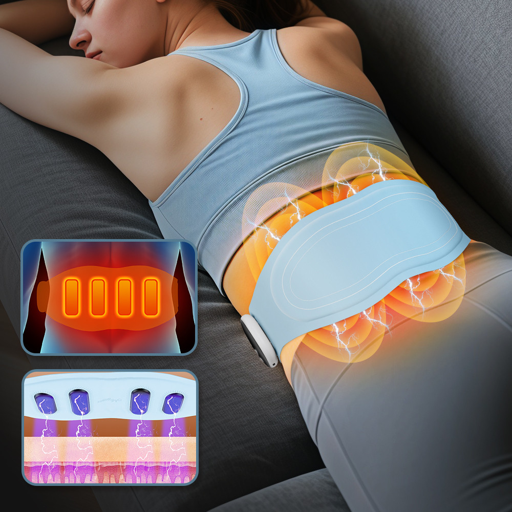 Lower Back Toning Belt Electric Waist Massager Muscle Relax Hot Compress Vibration Belly Exercise U 1
