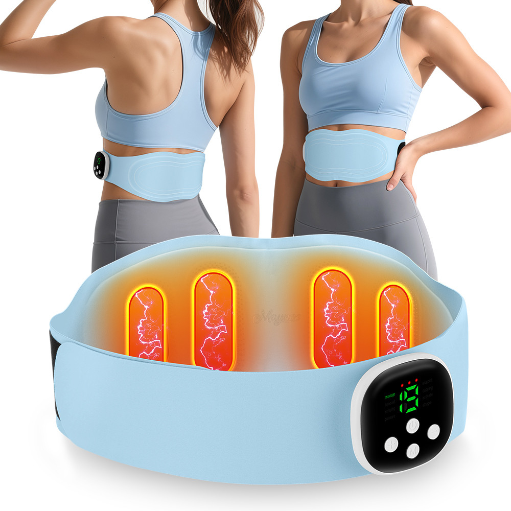 Lower Back Toning Belt Electric Waist Massager Muscle Relax Hot Compress Vibration Belly Exercise U 2