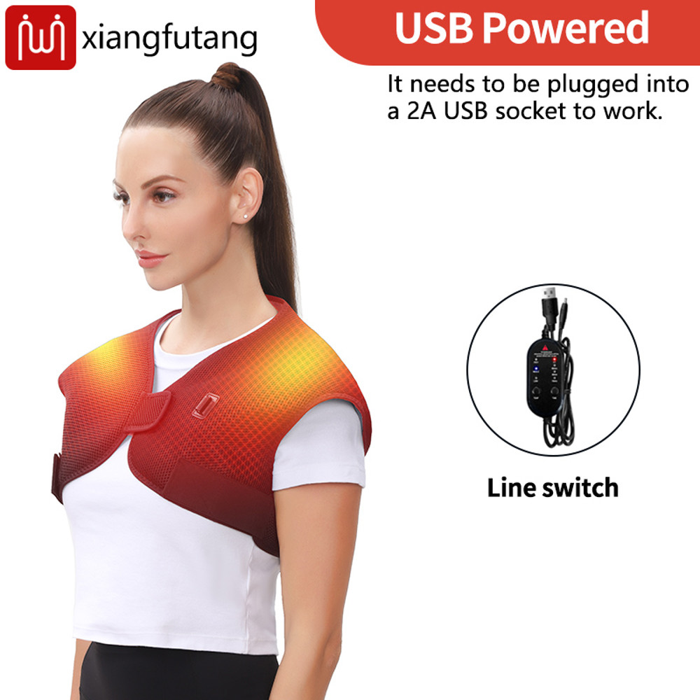 Heated Relax Pad, Electric Neck Shoulder Vibration Massager, Infrared Therapy for Cervical Vertebra Arthritis Relief