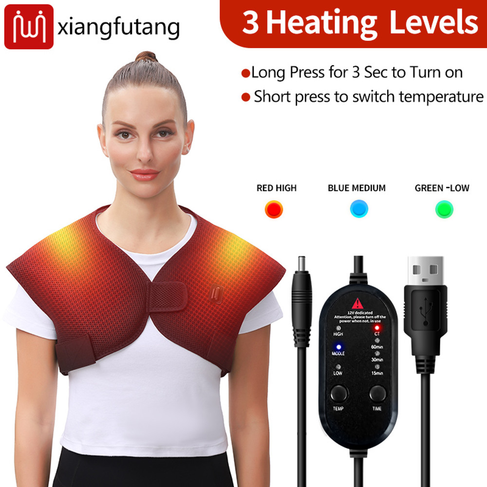 Heated Relax Pad, Electric Neck Shoulder Vibration Massager, Infrared Therapy for Cervical Vertebra Arthritis Relief