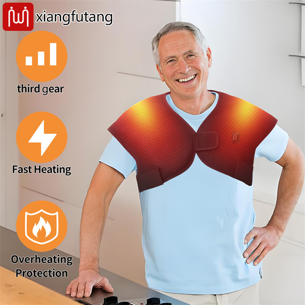 Heated Relax Pad, Electric Neck Shoulder Vibration Massager, Infrared Therapy for Cervical Vertebra Arthritis Relief