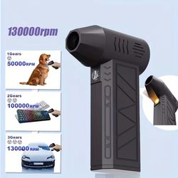 rechargeable electric turbo jet fan, 130000 rpm mini air blower, air duster, 3 gear turbo blower, industrial duct fan