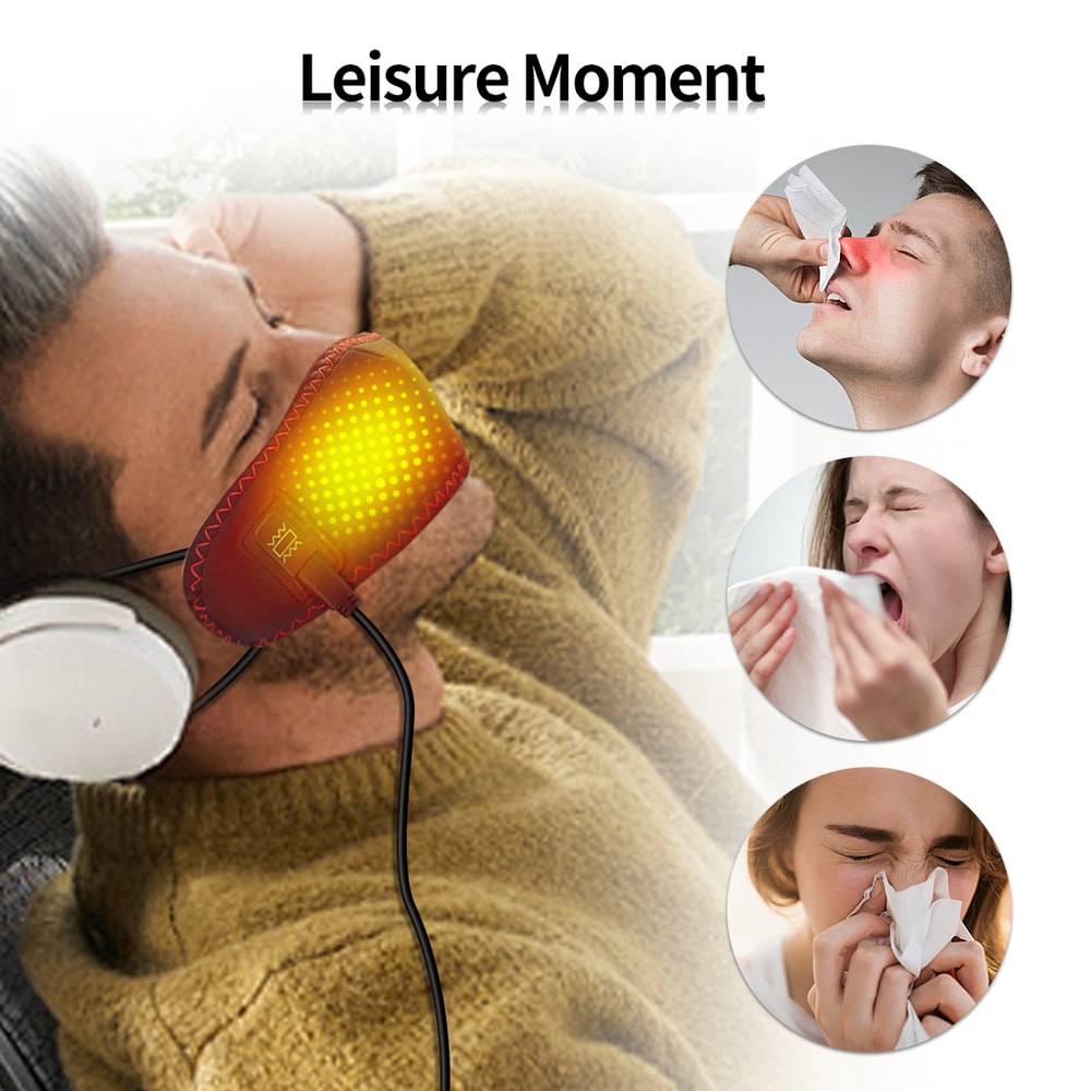 Heating Nose Covers for Snoring, 3 Gears Timing Heating Nose Pads, Allergic Prevention Relax Respiration