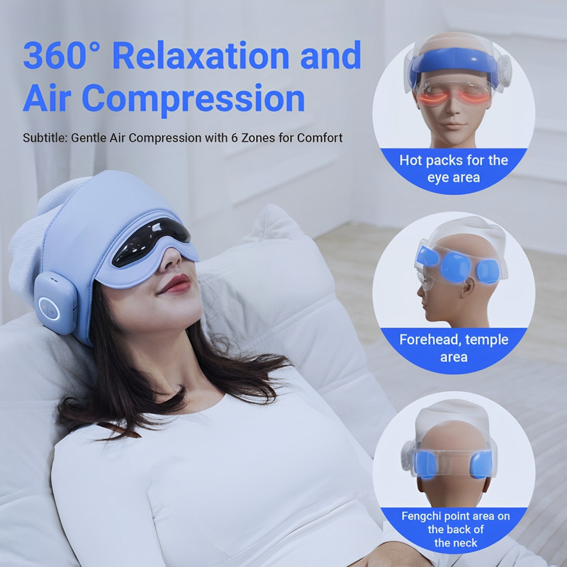 Eye Massager with Heat, Head Massager for Fatigue Relief, Stress Relief Eye Massage Bluetooth