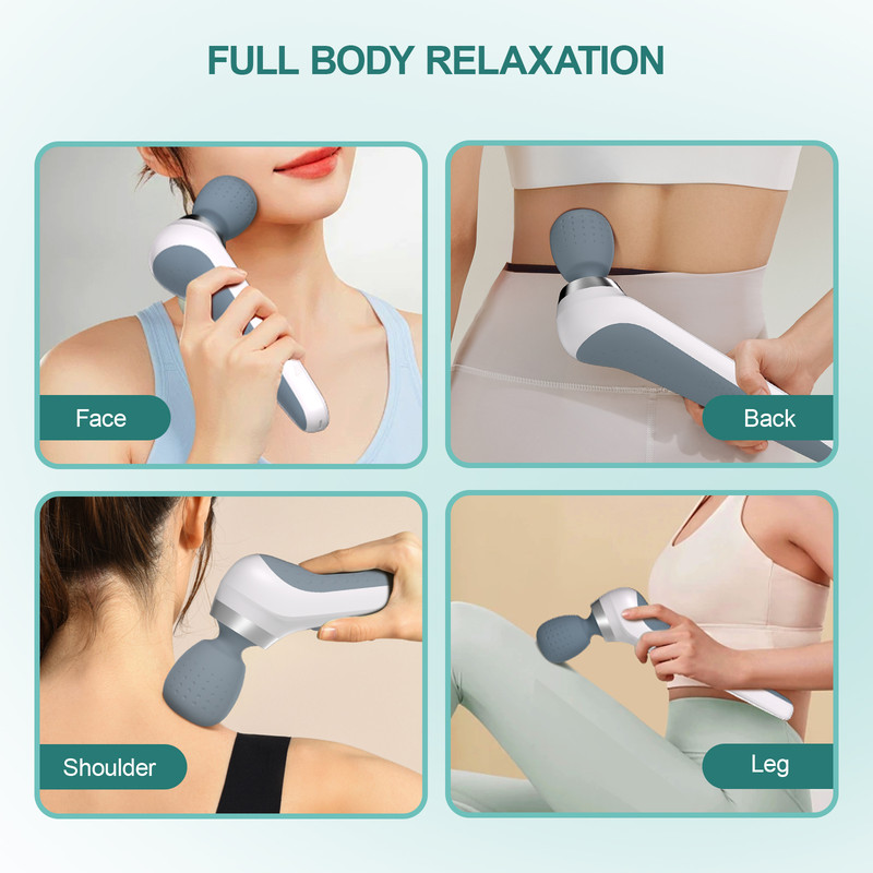 Electric Handheld Back Massager Cordless Rechargeable Vibrating Personal Massager For Women Powerfu 3