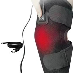 heated knee brace support for arthritis, electric knee heating pad, joint pain warmer, old cold leg support