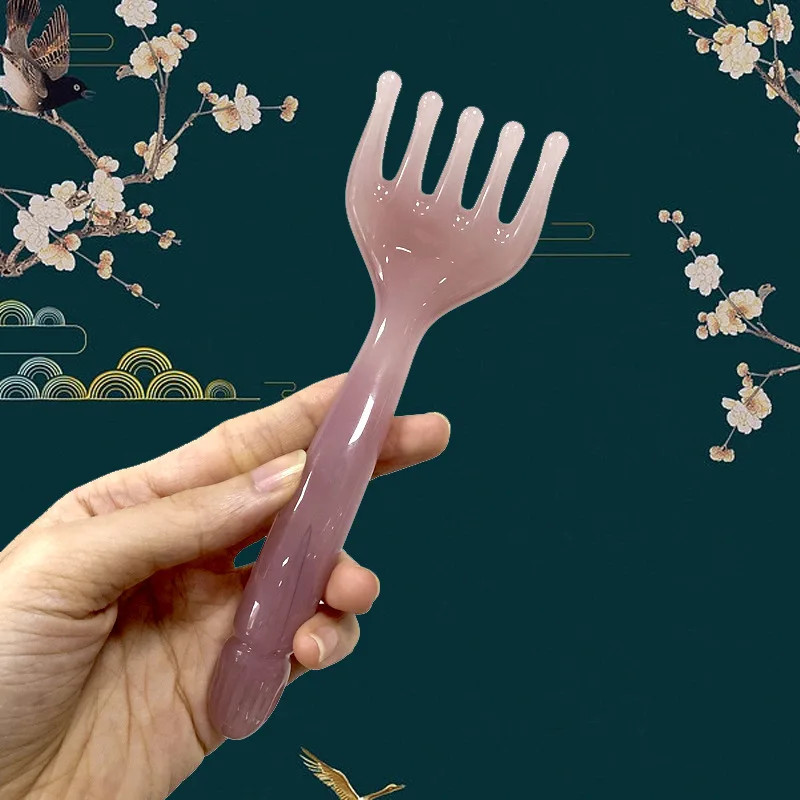 Scalp Gua Sha Head Massager, Resin Five Claw Scraping Stick, Neck Leg Massage Tool, Head Scraping Claw Massage