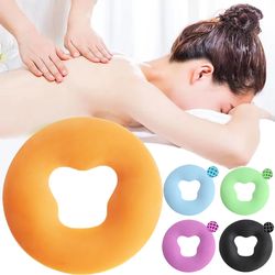 reusable non slip massage pillow without film, soft silicone pillow spa beauty pad, salon face massage relax beauty