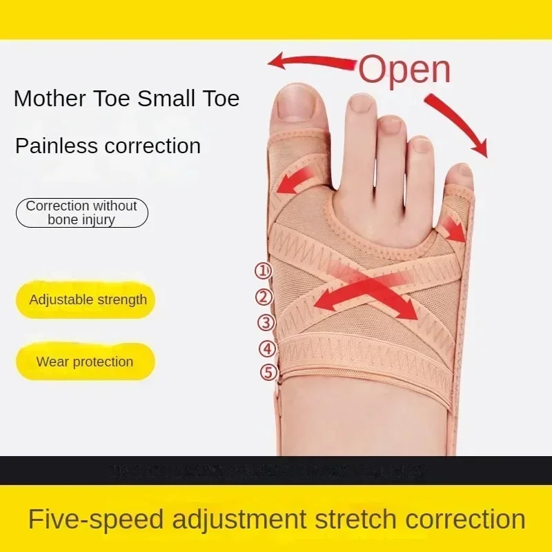 Breathable Fabric Bunion Corrector Toe Separator Spacer Hallux Valgus Sleeve Comfortable Adjustable 3